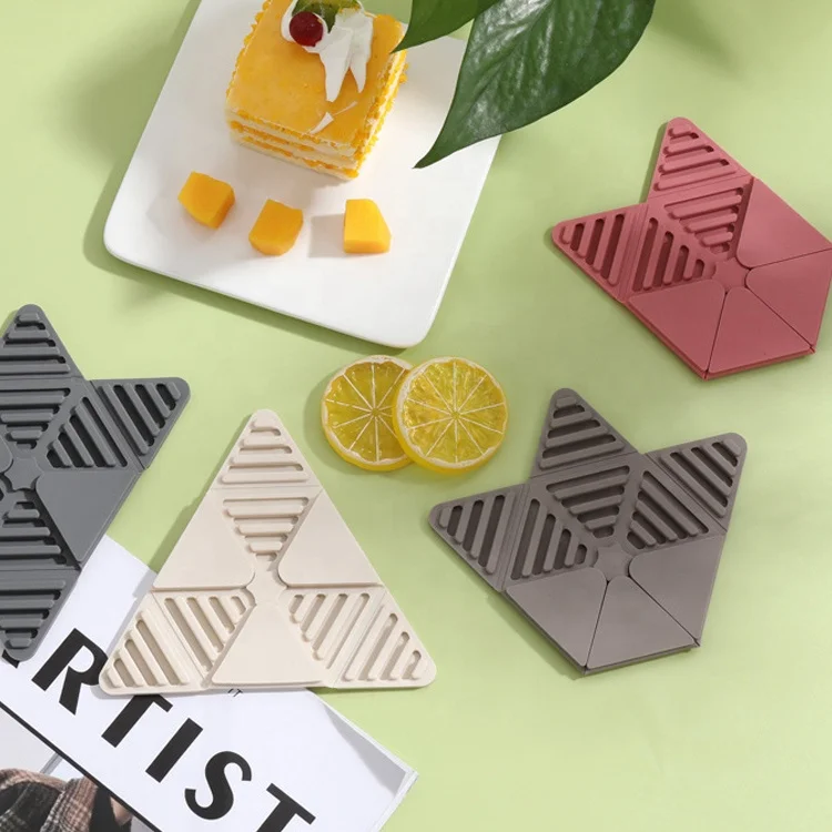 OEM ODM New Pentagram Shape Foldable Heat Insulation Pad Anti-Scald Dining Table Mat Dish Cushion Silicone Coasters Placemat