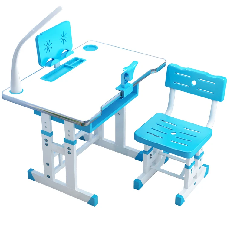 Children Tables And Chair Of Wooden Adjustable Reading Table Chairs Chair For Height Desk Rise Kids Blue High Quality Ergonomic