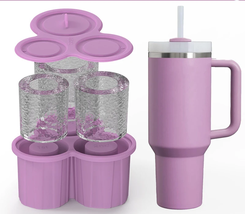 Food Grade Silicone Ice Cube Molds Soft Silicone Ice Cube Tray Compatible with Stanley Cup