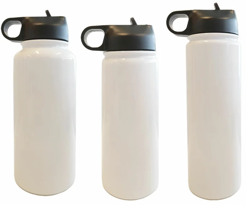 US warehouse 18/22/32oz Sublimation Stainless Steel Bottles Sublimation 304 Blank Stainless Steel Straight Sports Water Bottle