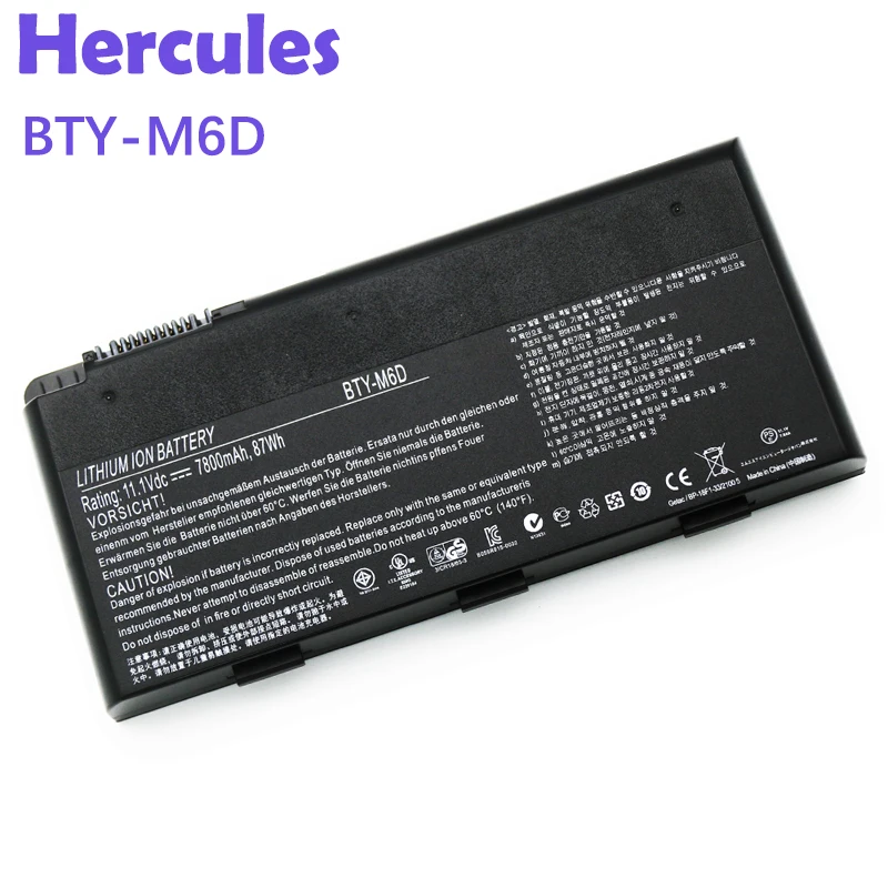 New Hot Wholesale Laptop battery BTY-M6D BTY-GS70 for MSI GT60 GT70 GX660 GX680 GX780 GX780R rechargeable notebook battery