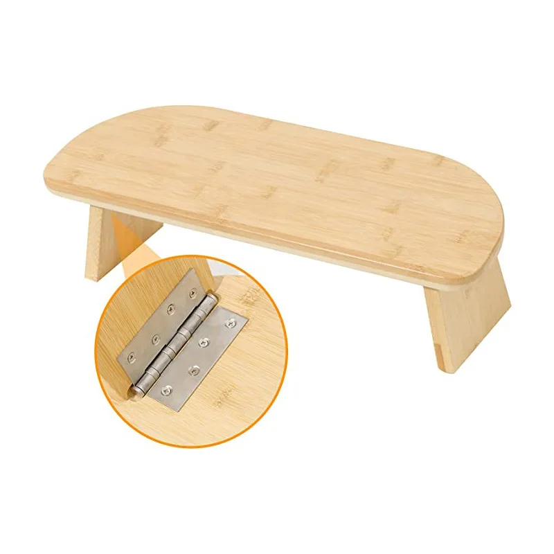 Портативная деревянная скамейка из 100% бамбука для йоги и медитации со складными ножками