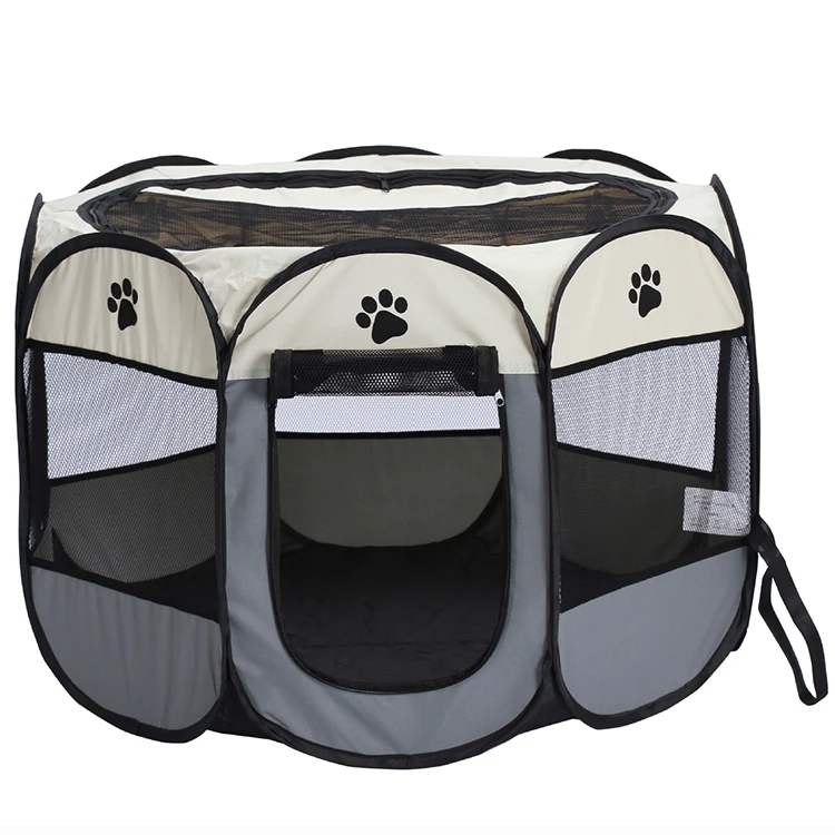 Portable Foldable Pet Playpen Carrying Case Indoor Outdoor Use Water resistant Removable shade Cover Dogs Cats