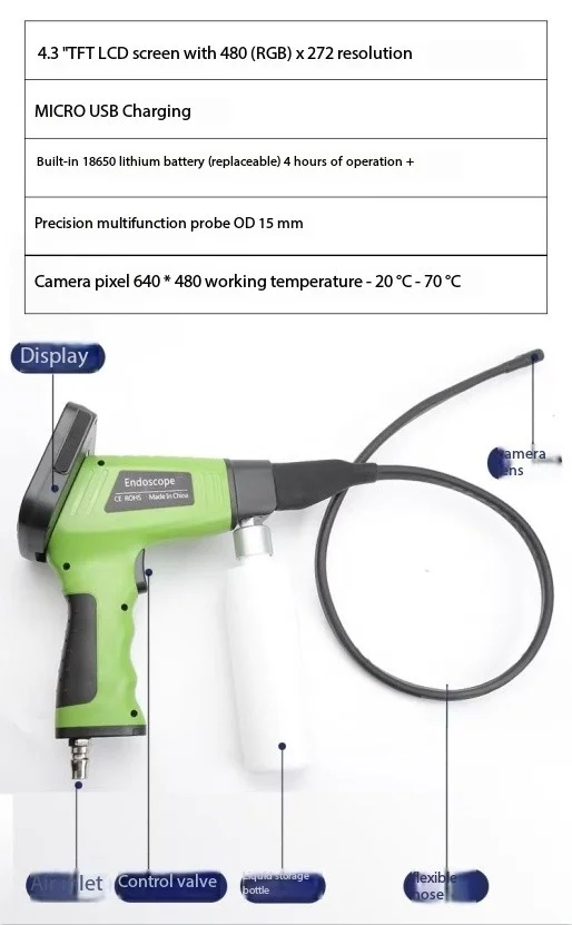 Car Ac Evaporator Cleaning Borescope a/c Evaporator Cleaning Borescope 8.5mm Cleaning water Spray Gun For Car Wash