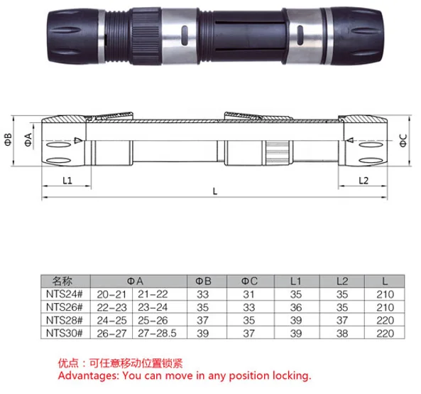 Sliding reel seat NTS adjustable position for surf casting fishing rods