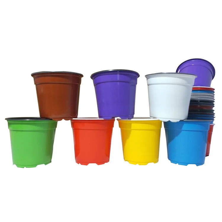 Wholesale Cheap Decorative Modern Double Color Printed Plastic Big Gardening Plants Flower Pot