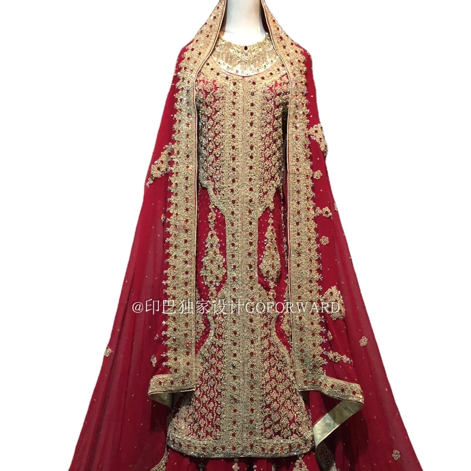 Hui nationality wedding dress wedding dress Pakistani handmade Indian bride Lengha Sa Liba dress