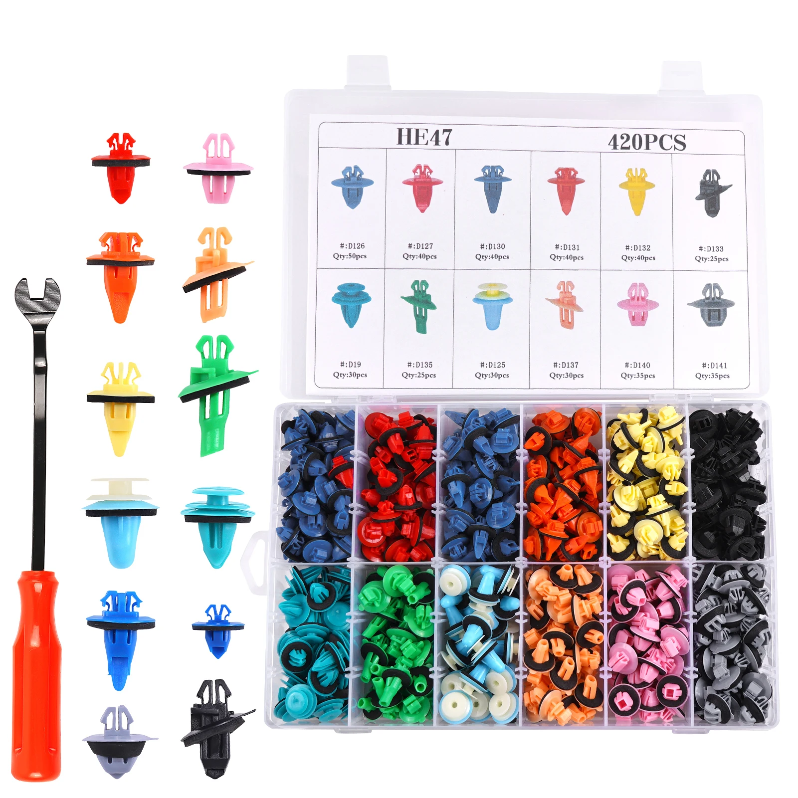 OEM C0355 421pcs Fixed jacket for automobile fender 12 Most Common Sizes Automotive  Retainer Clips with Fastener Remover