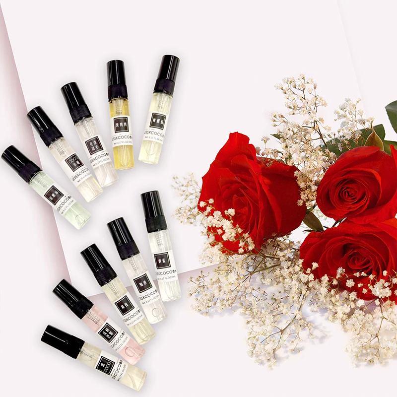 10 Flavor Private Label 5ml Perfume Samples Dating Charm French Women Men Body Parfum Test Tube Q Mini Sample Perfume