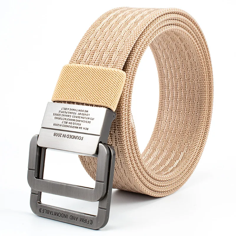 Fashion Fabric Military Army Tactical Textile Nylon Belt  Double D Ring Buckle Mens