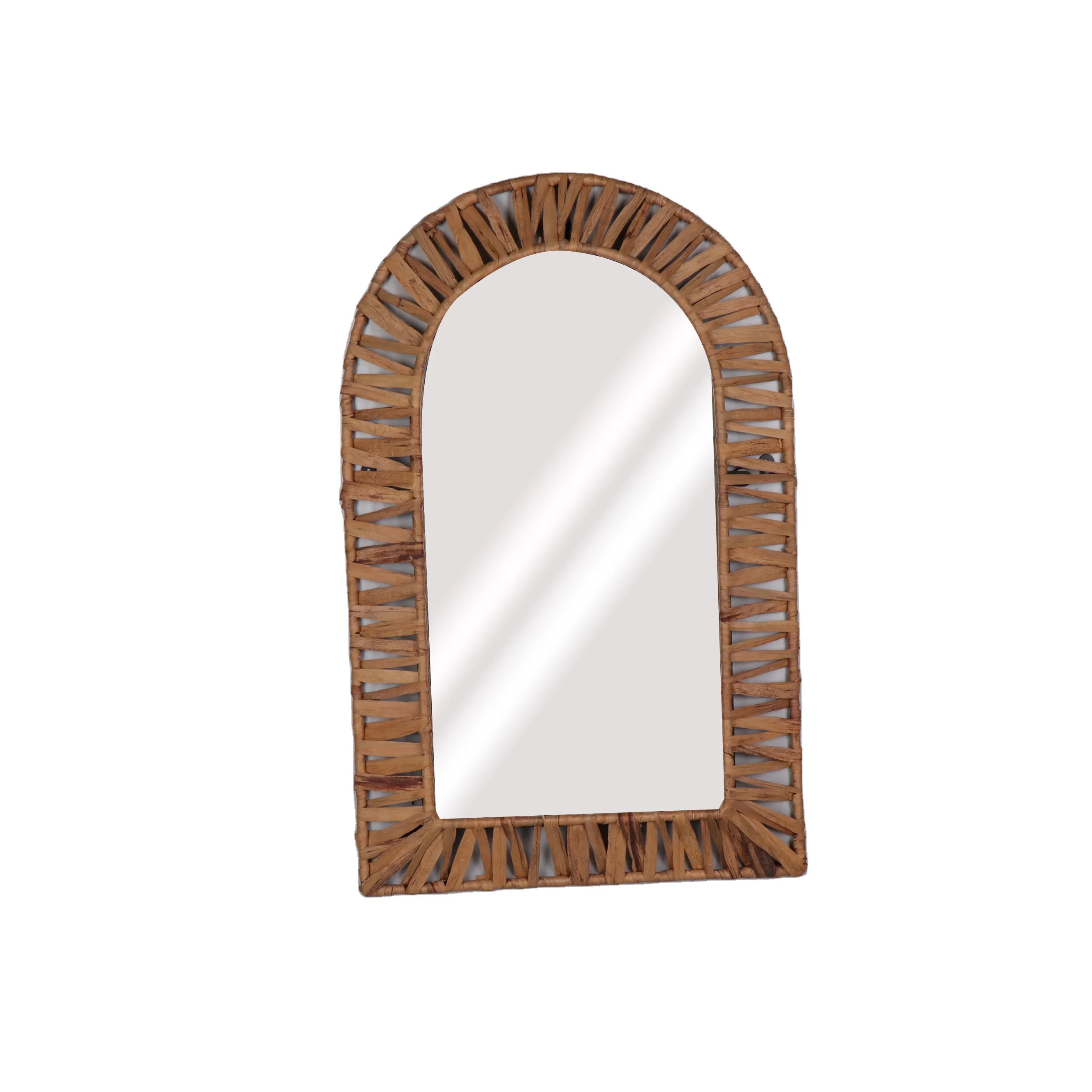 Golden Arts factory home furniture artistical living room decoration hotel arch bamboo weaving  mirror handmade