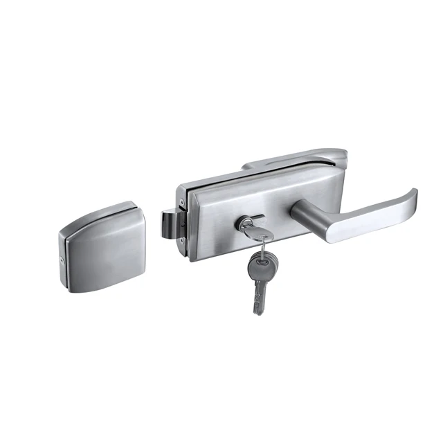 Stainless Steel Glass Sliding Door Patch Fittings Handle Lock with Keys,Knobs Hardware Accessories