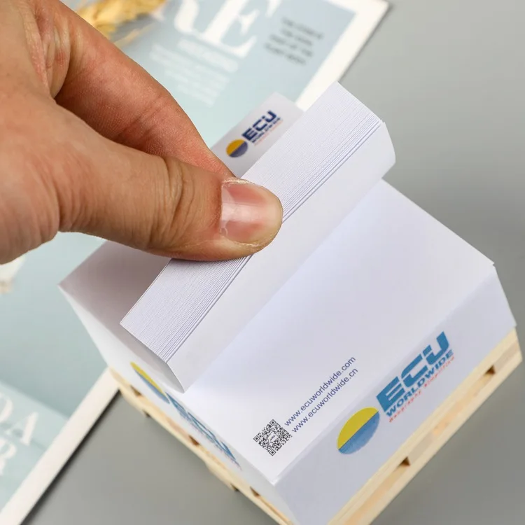 Custom 4 Side Printing Cube Sticky Notes With Wooden Pallet