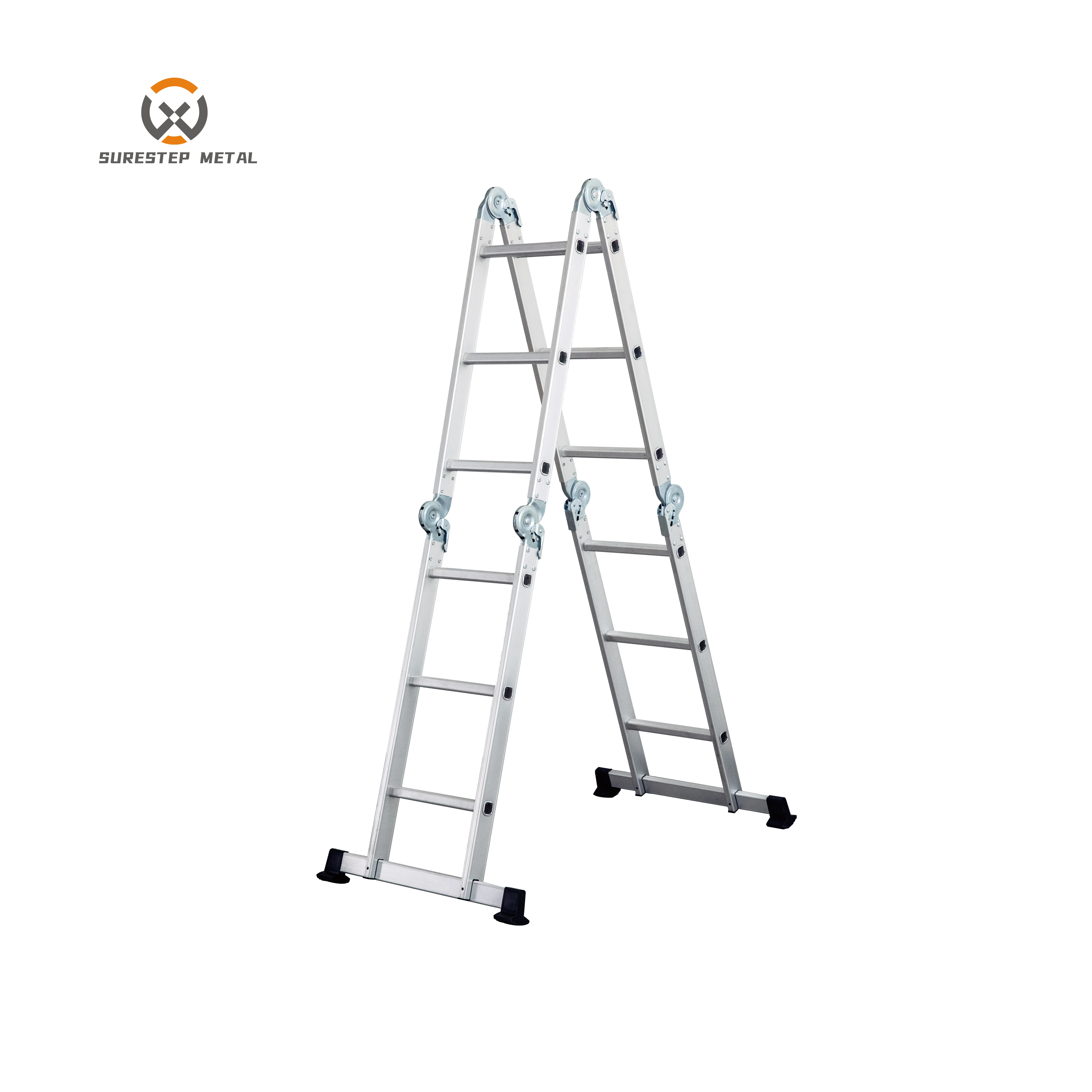 En131-6 soft Close Telescopic Multi-function Foldable Aluminum Folding Extension Ladder