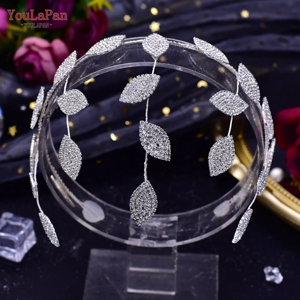 Youlapan HP474 Silver Leaf Head Chain Style Forehead Hair Accessories Banquet Tiara Wedding Headband Bridal Crown Indian 1pcs