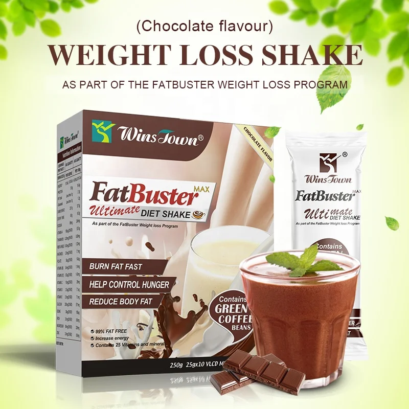 Chocolate Flavor Fat Buster Meal Replacement Nutrition Shake Powder Weight Loss Diet Skimmed Milk Shake Powder