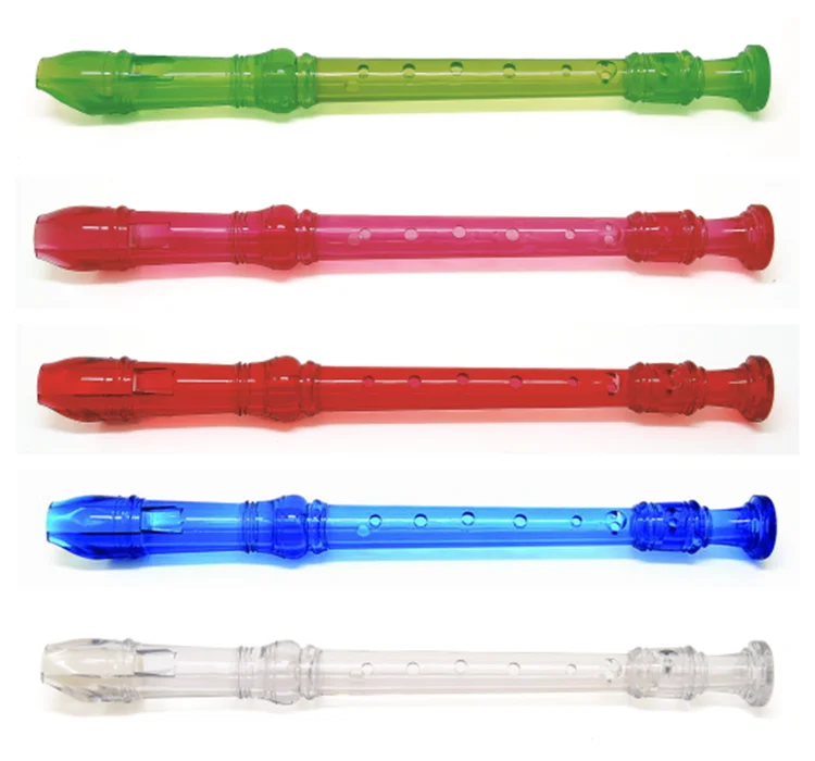 8 hole colorful  german style c flute transparent recorder