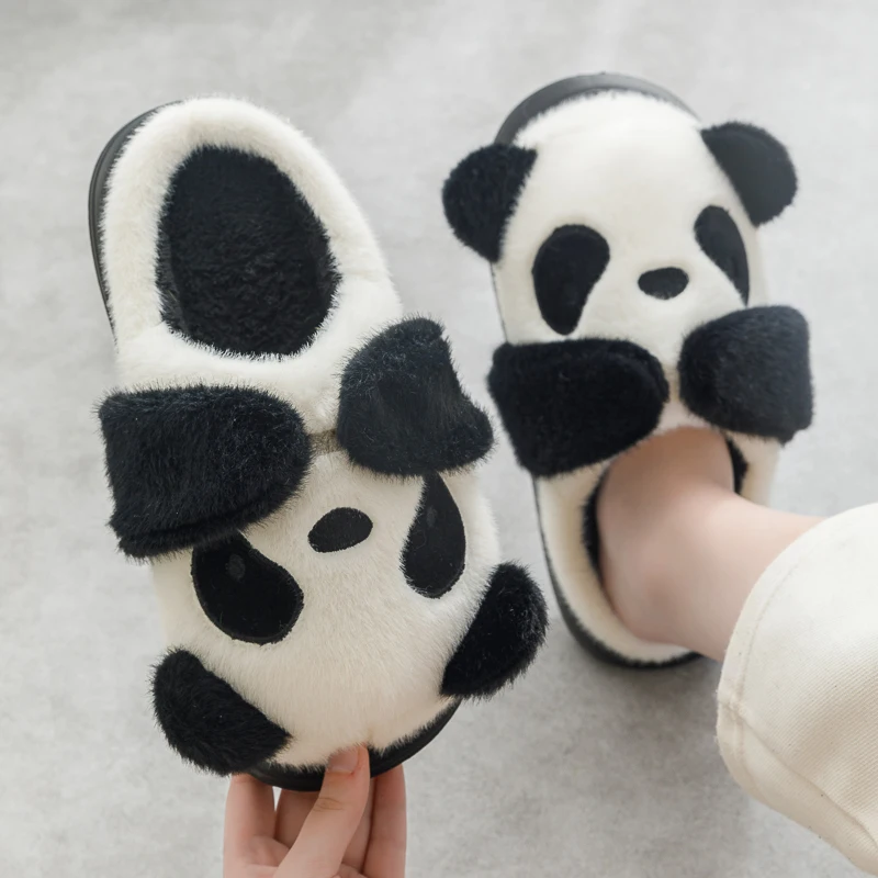 Lady Cartoon Panda Cotton Slippers home bedroom comfortable warm soft plush lovely couple cotton slippers winter new style