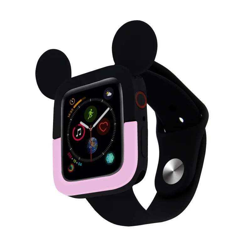 
Free Shipping Silicone Cover Bumper Minnie mickey Case For Apple Watch For iwatch 5 4 3 2 1 38mm 42MM 