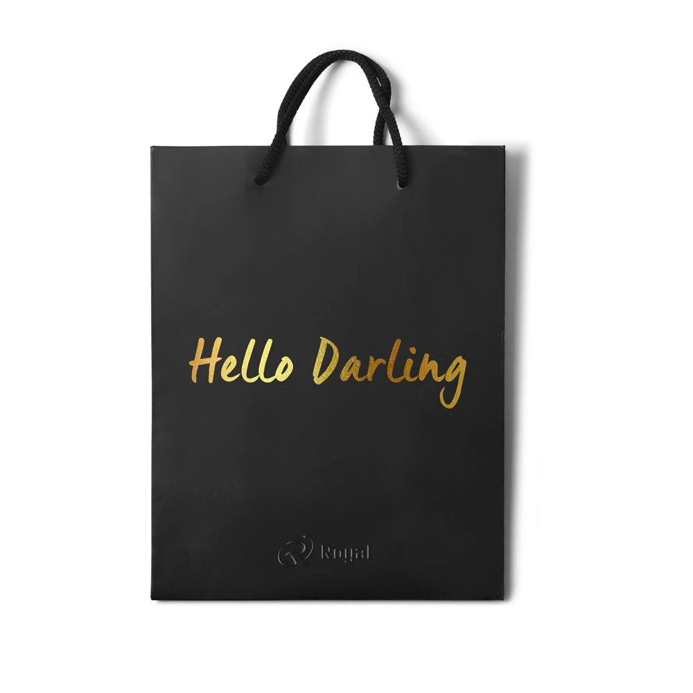 Hot sell Laser Shiny Gift Bags Holographic Iridescent Thank You Flat Handle Special Paper Bag With Your Own Logo
