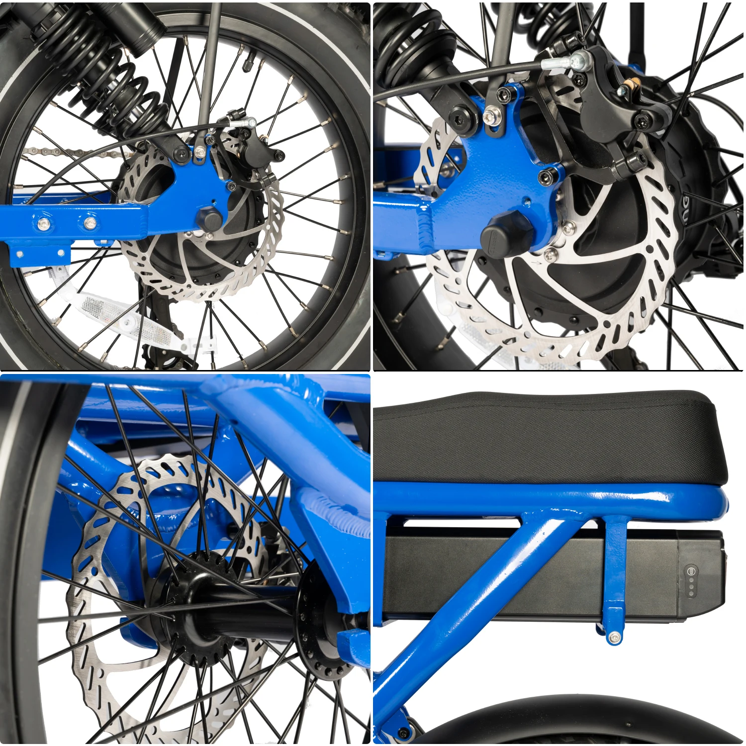 48V Cargo E Bike Rear Hub Motor Disc Brake Fat Tire Bike Lithium Battery Rear Carrier Tube Battery 3 wheel Electric Cargo Bike