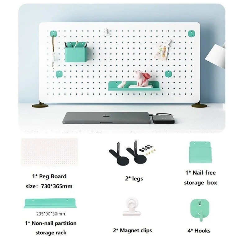 Steel Garage Wall Mount Pegboard Metal Display Wall Peg Board Shelf with Storage Hook Organizer Kits