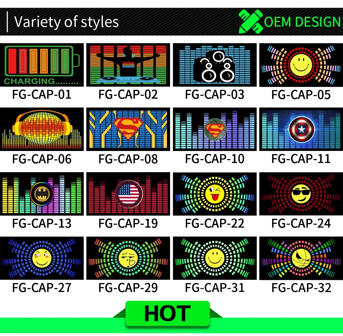 RTS Glowing LED Light Baseball Hat for men and Women Nightclub Flash Rave Party Hats Street Hip Hop Bar Night Running Sport Hat