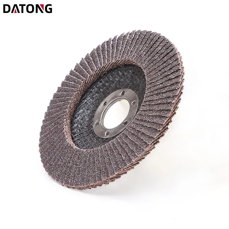 Datong factory Fiberglass cover grinding abrasive tools 100*16mm 4inch Grit 100 Calcined Aluminium Oxide flap disc
