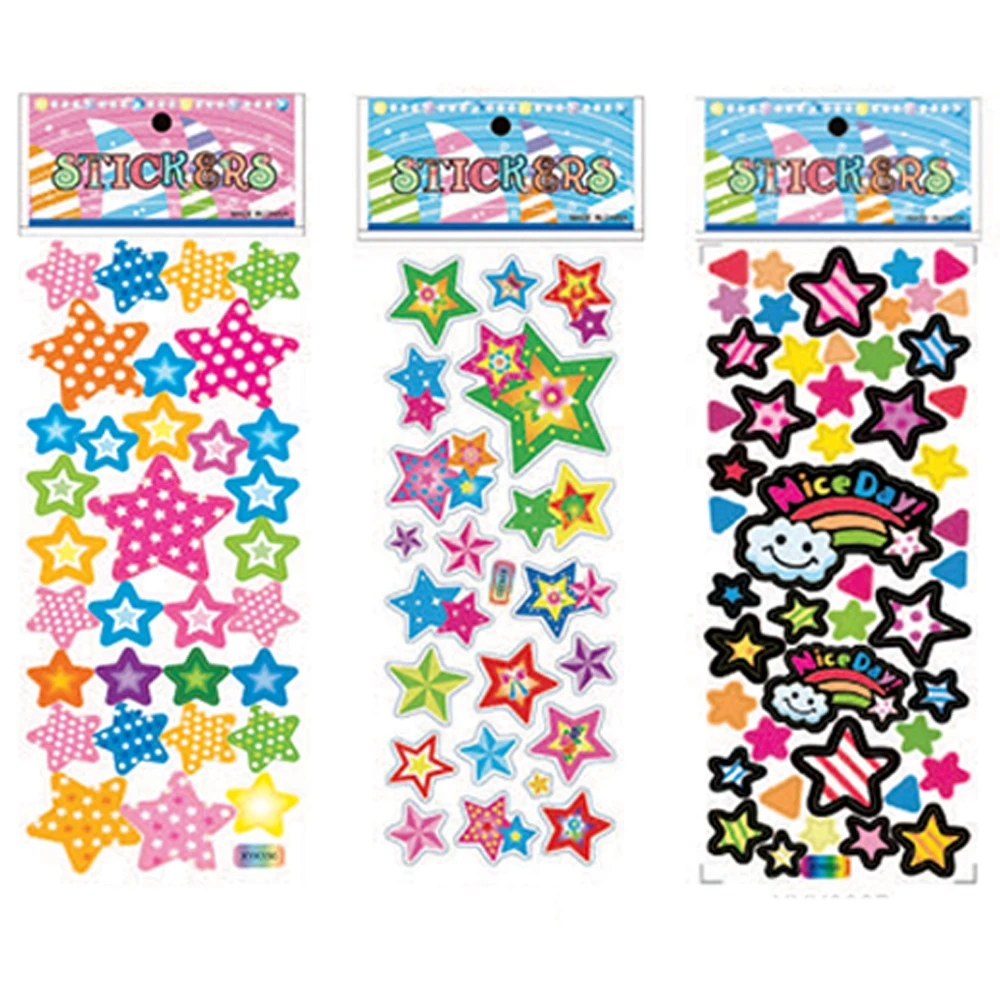 custom cartoon pvc teen star stickers for kids puffy handwritten laptop water bottle stickers skateboard stickers