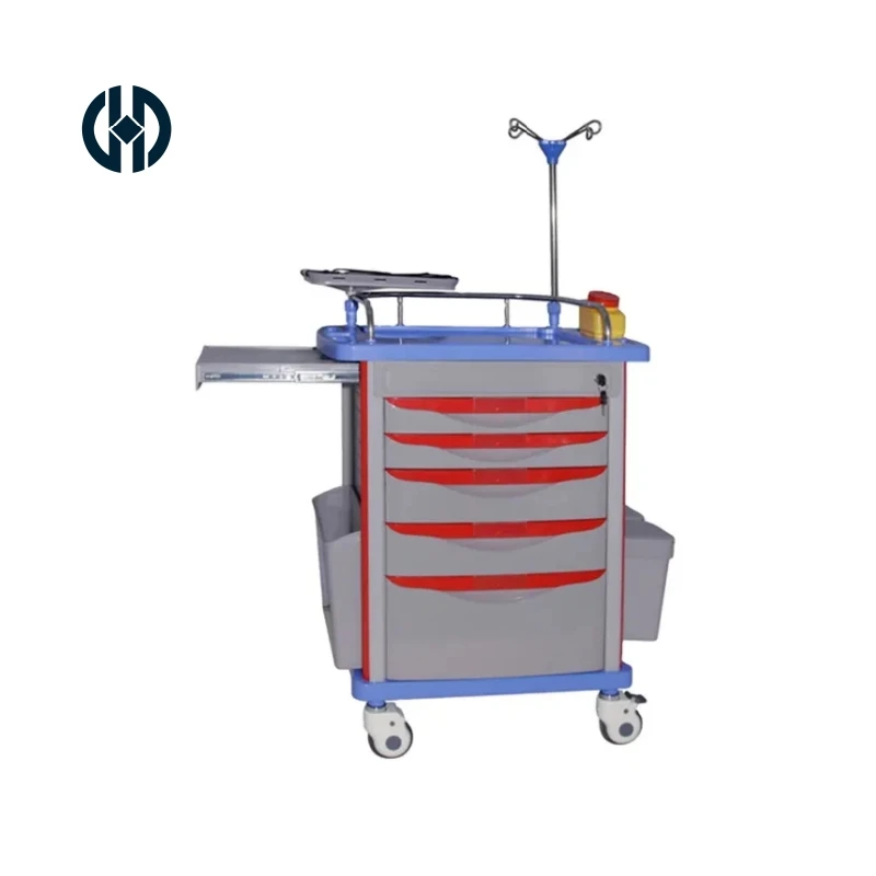 Hot selling hospital emergency cart medical trolley with drawers Luxury trolley emergency treatment medication distribution cart