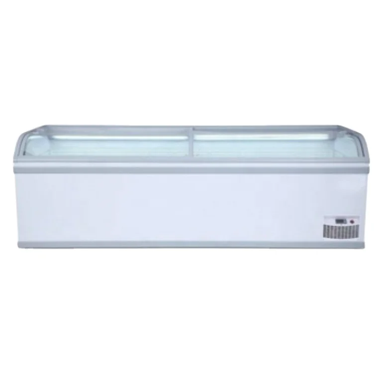 Commercial display island freezer refrigerator showcase freezer with glass door