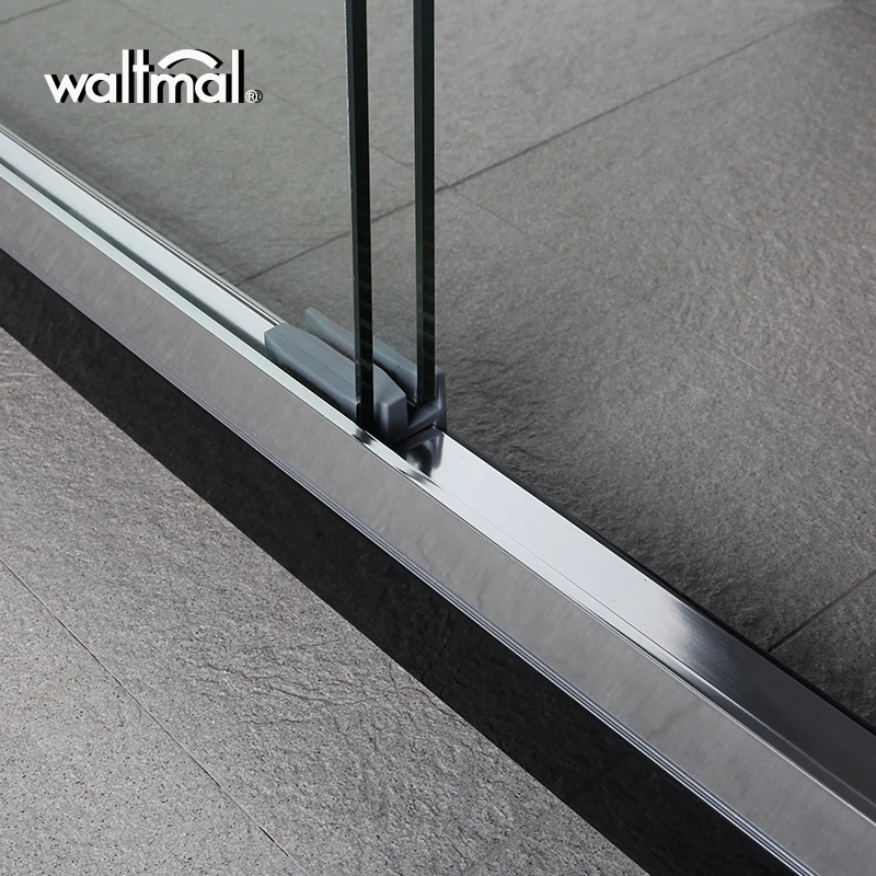 Waltmal Cheap Price Tempered Glass Sliding Shower Door Glass Partition For Bathroom WTM-03B21