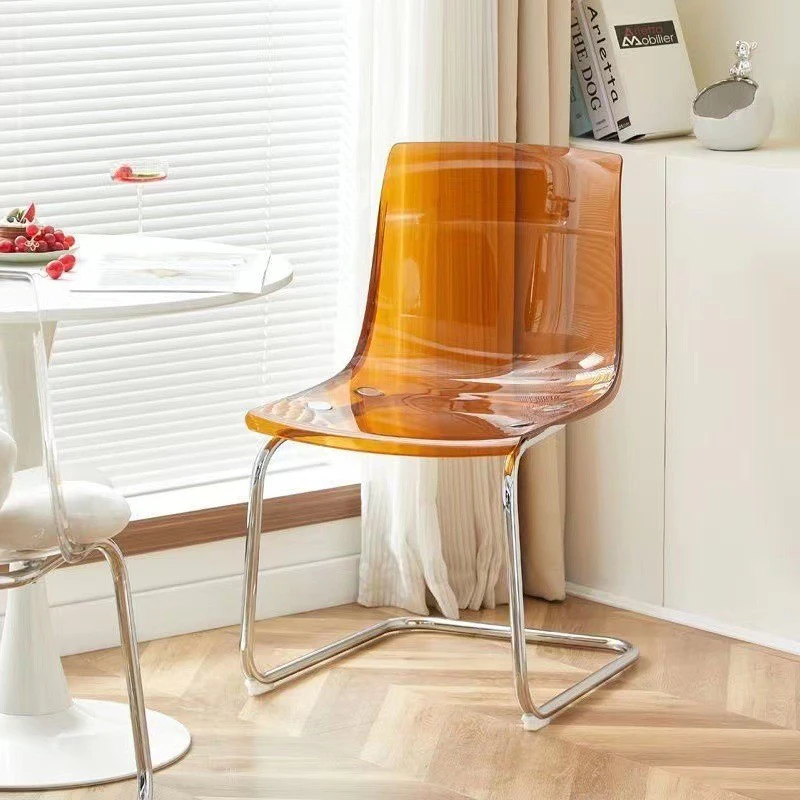 Hebei cheap Modern minimalist transparent acrylic dining chairs Restaurant home creative backrest dining tables and chairs