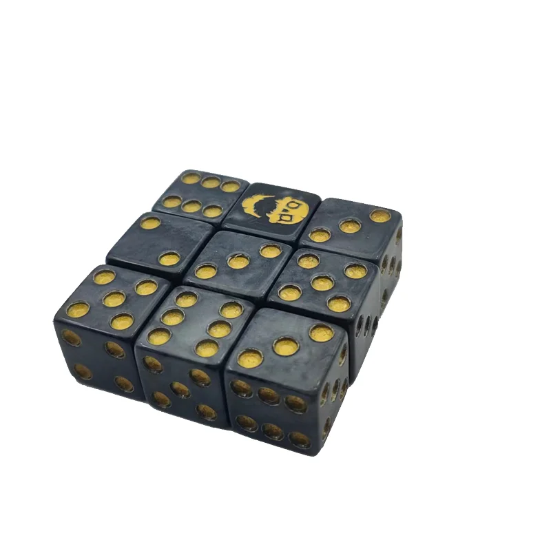16mm D6 Gaming Accessories Plastic Dice Echecs Dice Set Custom Engraved Point Resin Acrylic Casino Dice