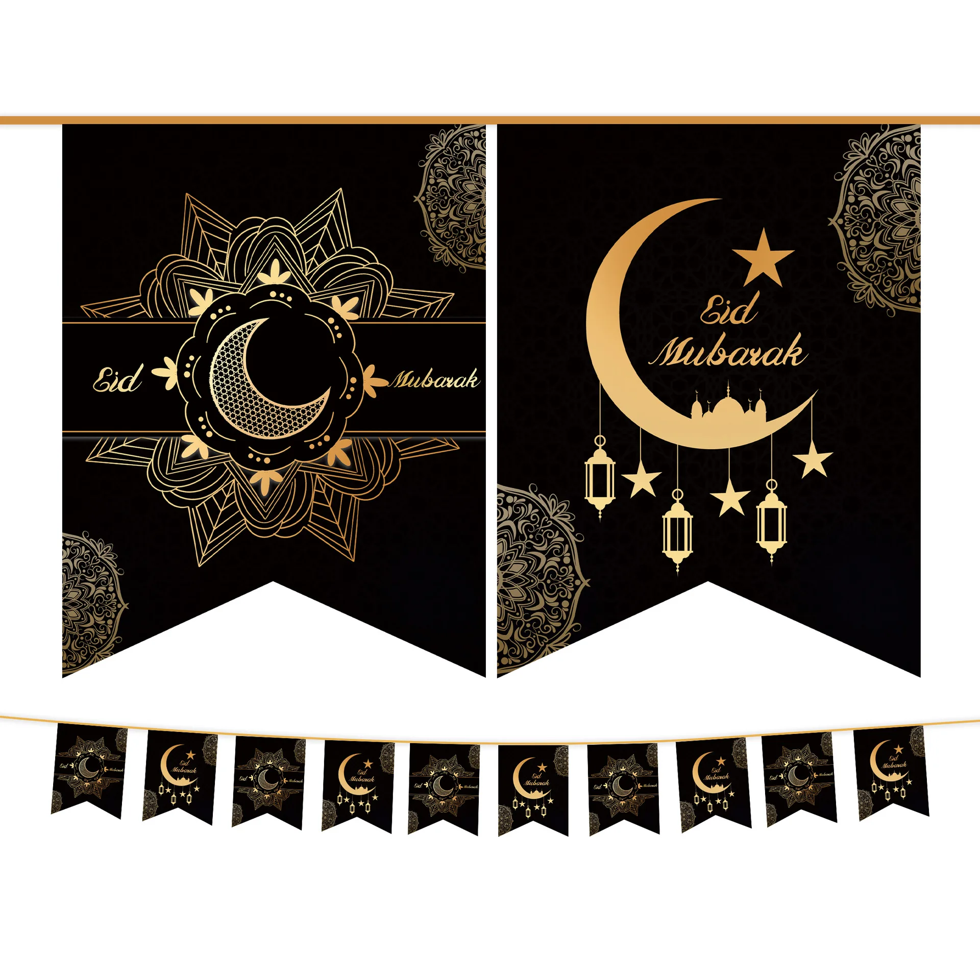 Ramadan Mubarak Door Curtain Banner EID MUBARAK Porch Sign Happy EID Party Banner Hanging Garland EID and Ramadan Party Supplies