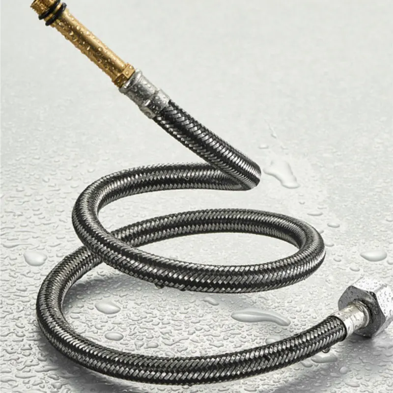 304 Stainless Steel High-Pressure Water Heater Inlet Hose Cold Hot Water Faucet with Explosion-Proof Steel Wire Plumbing Hoses