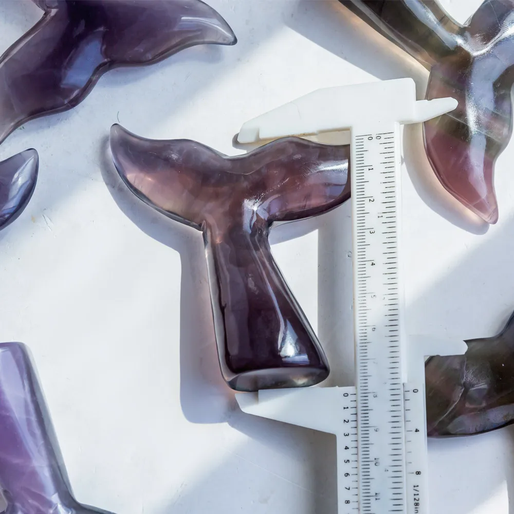 Natural Carving Crystal Crafts Healing Stones Fluorite Mermaid Tail Fishtail