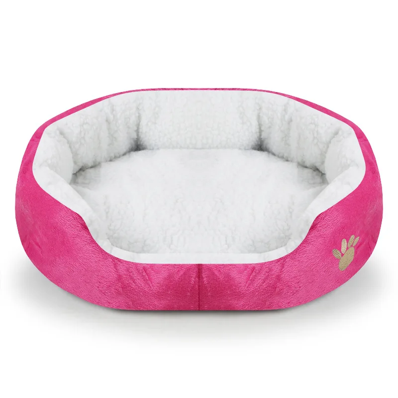 Hot Dog Bed House Soft Dog Lounger Nest Dog Baskets Fall Winter Plush Kennel Pet Bed