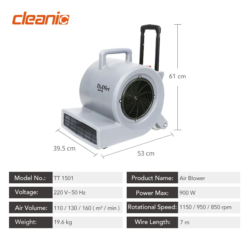 Hotel carpet drying dryer equipment 900W adjustable wind speed electric floor carpet air dryer blower