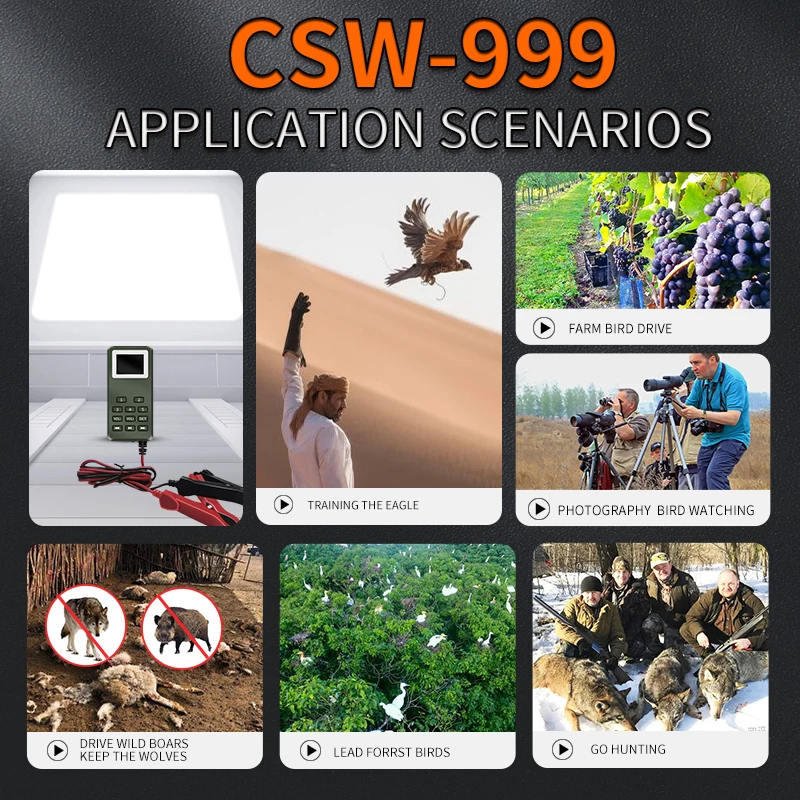 High quality waterproof Electronic Bird Call 60W Mp3 Bird Voice Hunting Predator Call Coyote Hunting Fox Hunting CSW-999