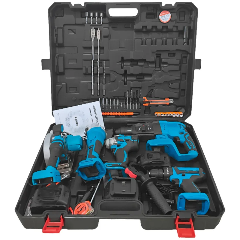 5 in 1 Electric Cordless Brushless Impact Drill Wrench Reciprocating Saw 21v Combination Kit Set