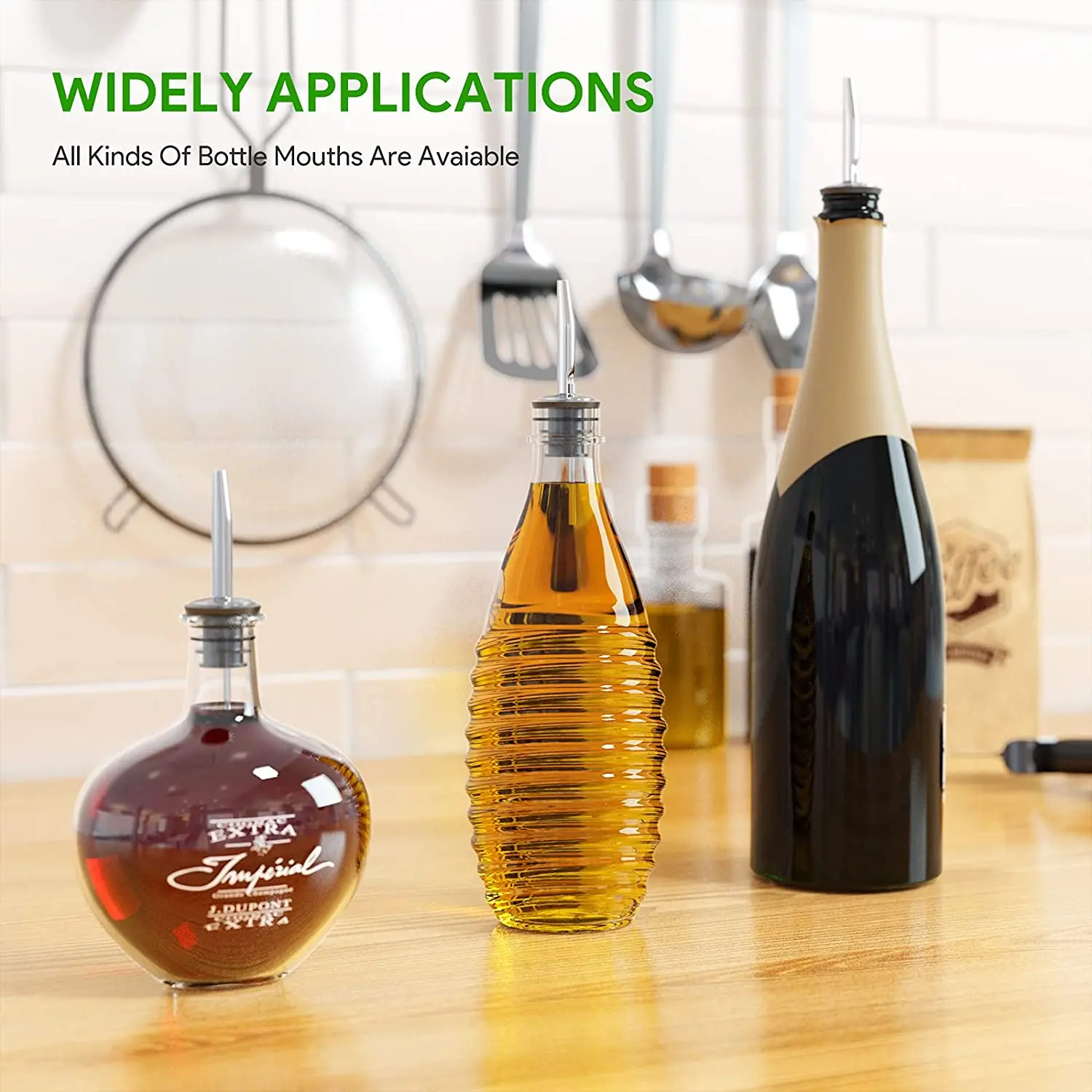 Stainless Steel Bottle Pourers Shot Liquor Metal Aerator Spout Wine Pourer