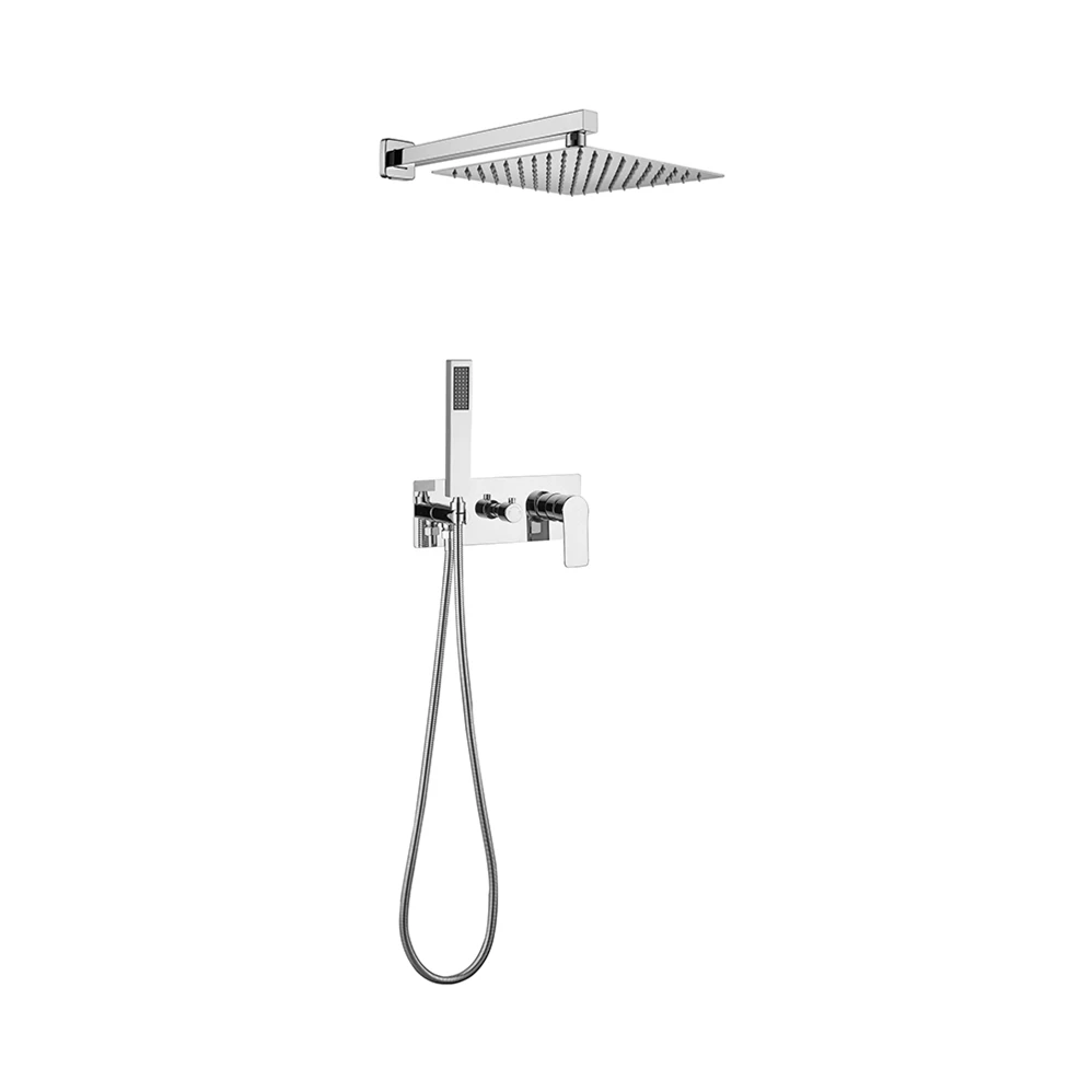 Aqua Gallery Matt Black Finish Single Handle Hot Cold Water Supply Brass In-wall Concealed Shower Faucet