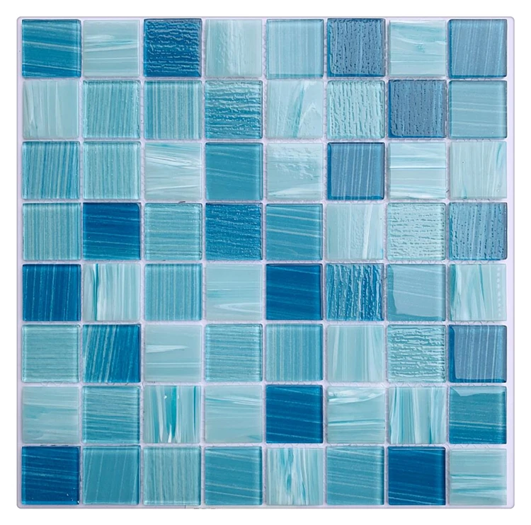 Factory Price Crystal Blue Glass Mosaic Tile for Swimming Pool