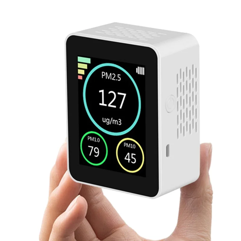 Household Portable PM2.5 Air Quality Monitor Real Time Indoor Air Pollution Detector Air Quality Tester for Home Office Car M T