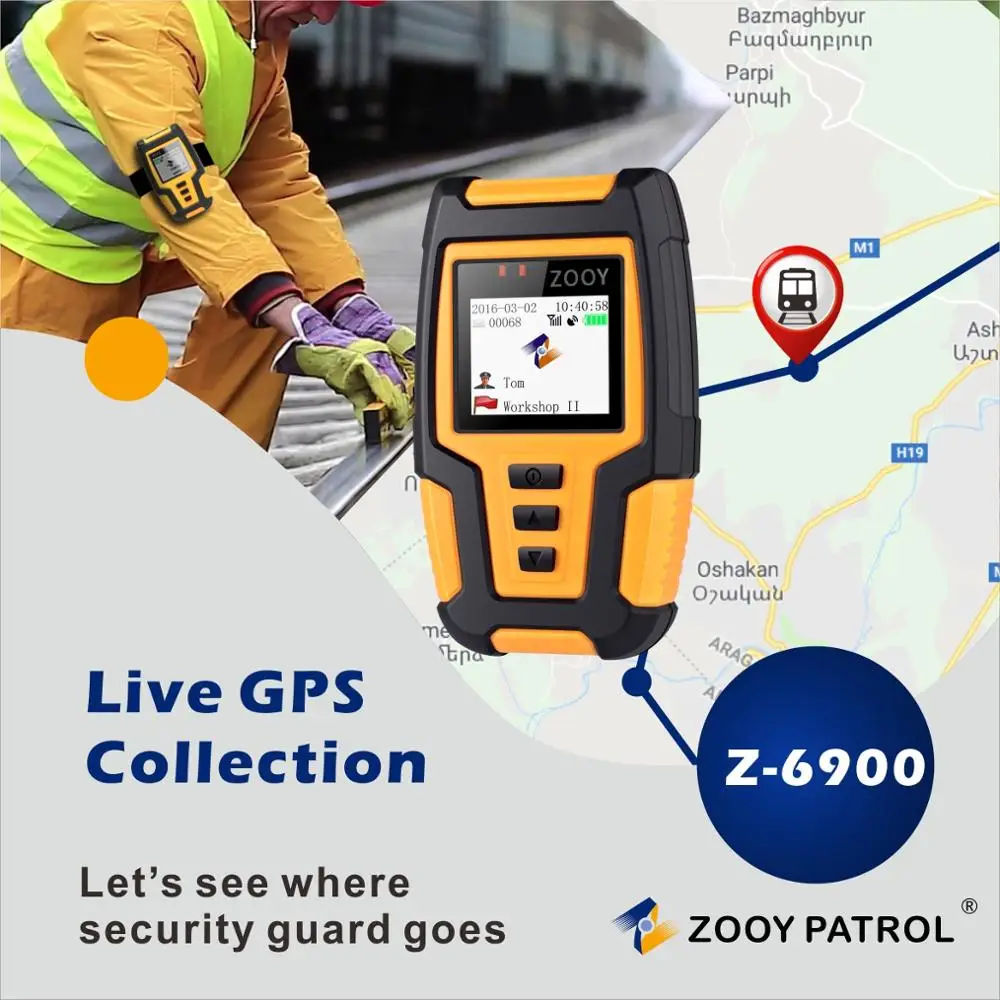 ZOOY Z-6900 gps guard tour system track security rounds guard location in real time