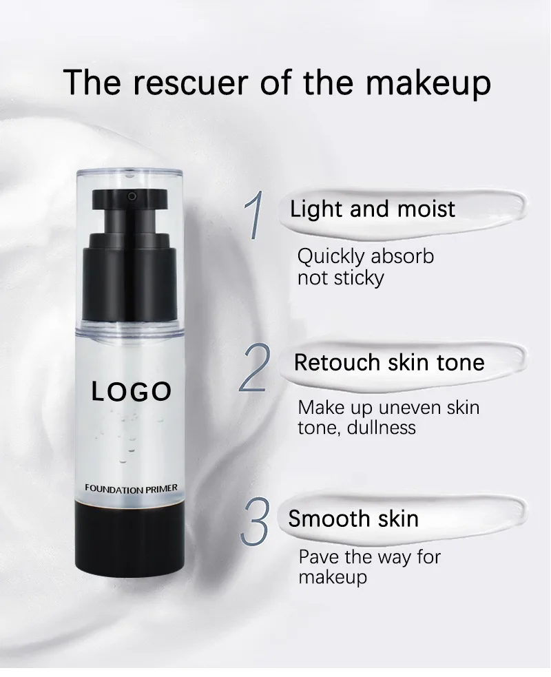 Oil Free Foundation Primer Professional  Private Label Face Makeup Primer Poreless Gel Makeup Primer