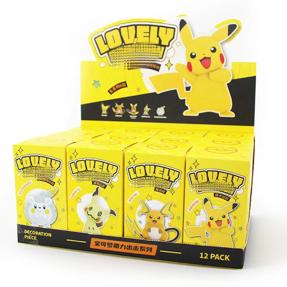 Kawaii Pokemoned мини-фигурки из ПВХ аниме таинственная коробка игрушки Пикачу детская Рождественская игрушка подарок Слепая Коробка Дисплей для детей