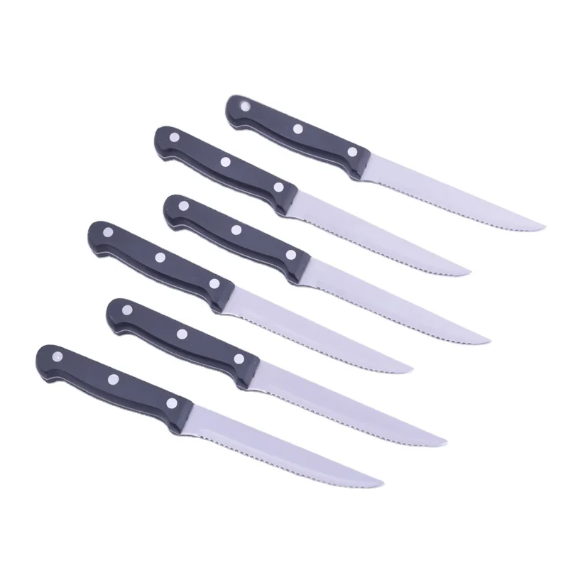 New Premium 6PCS Stainless Steel Serrated Steak Knife Set