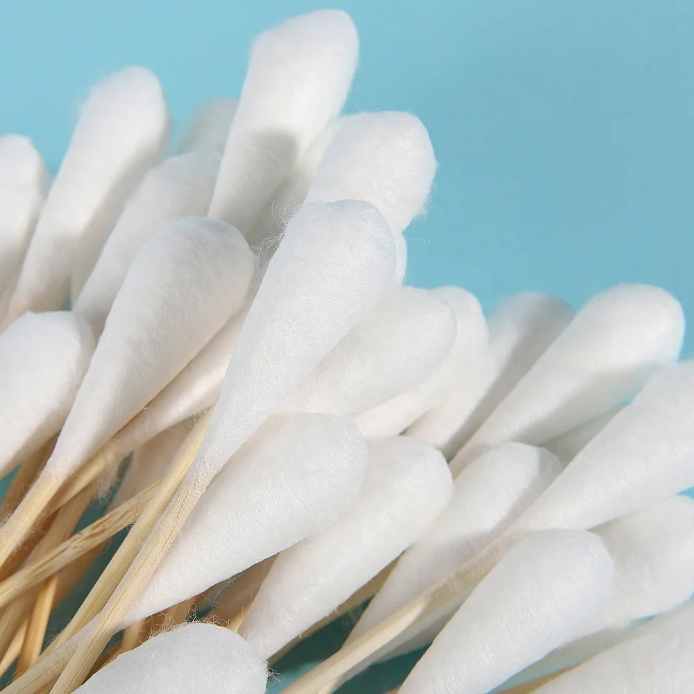 500PCS Paper Stick Earcotton Buds in PVC Box Cotton Bud Oem Cotton Swab 100% Pure Cotton Cleaning 720cartons 30% Deposit White